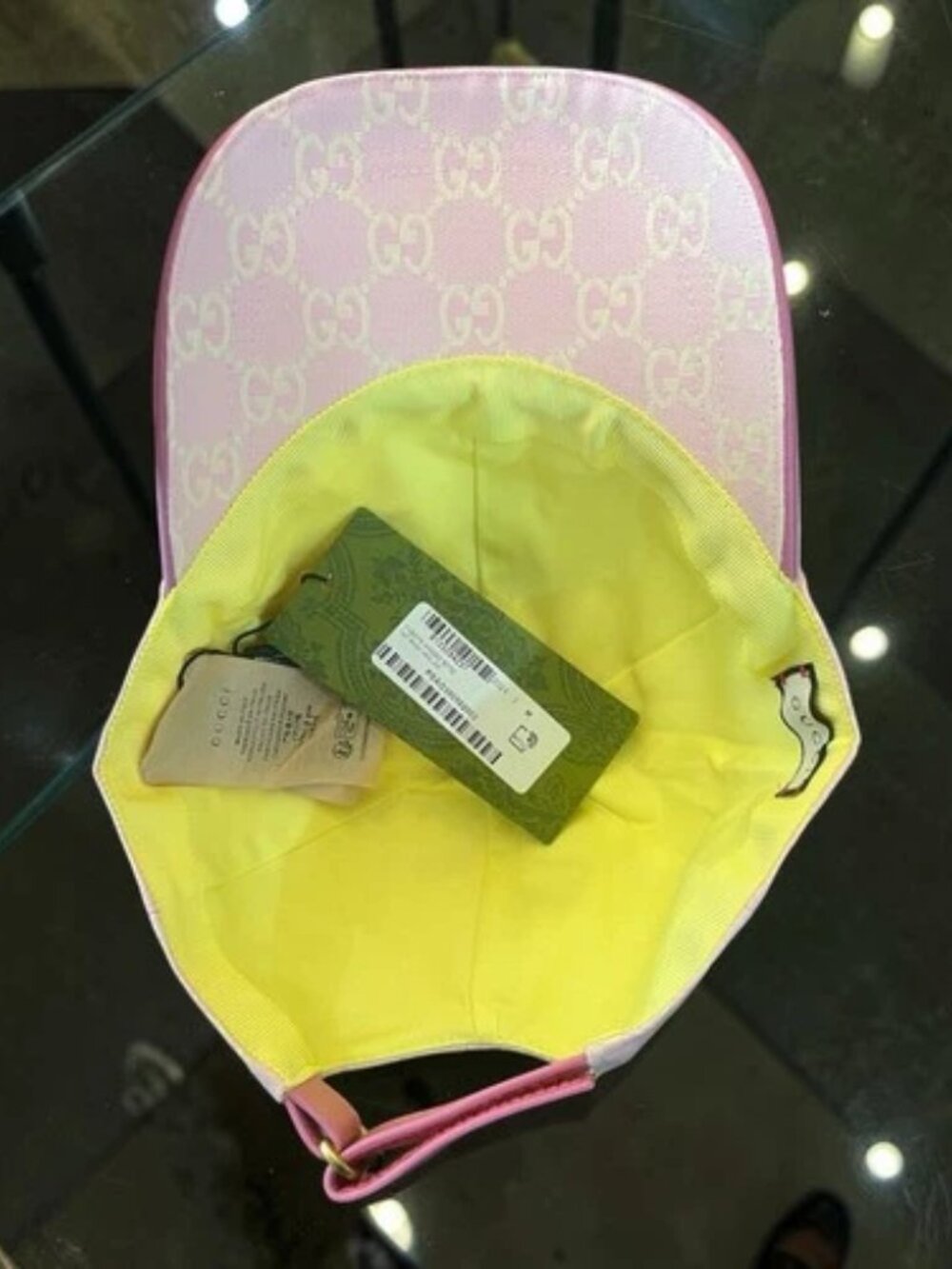 Gucci Pink GG Monogram Canvas Cotton Baseball Cap Hat w/ Dust Bag - Picture 4 of 7